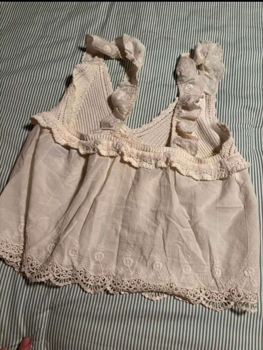 Zara Cream Crochet Tank Top